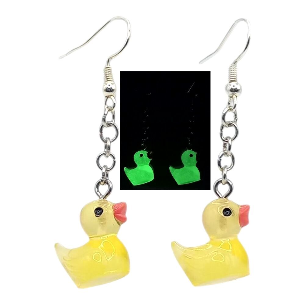 Glow in the Dark Duck Earrings Fashion Jewelry Dangle Festival Party